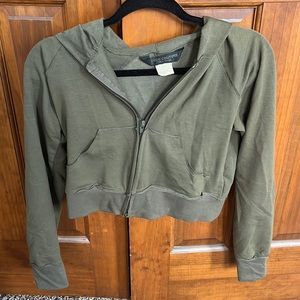 Cropped Zip-up Hoodie